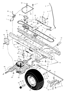 Drive Assembly Diagram and Parts List for 405606X108A 2005 Briggs and Stratton Lawn Tractor